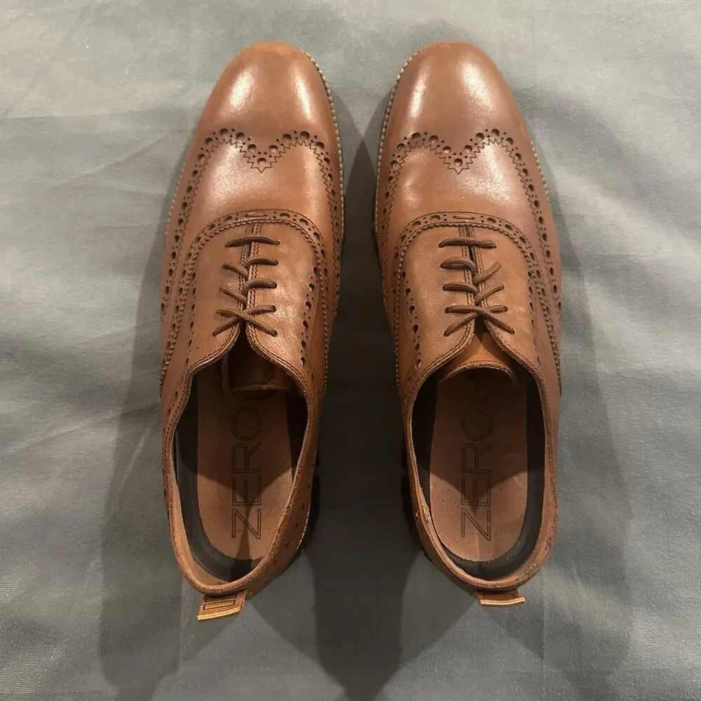 Cole Haan Zero Grand Wingtip Oxfords Dress Shoes Mens 11.5 M C24964 Brown